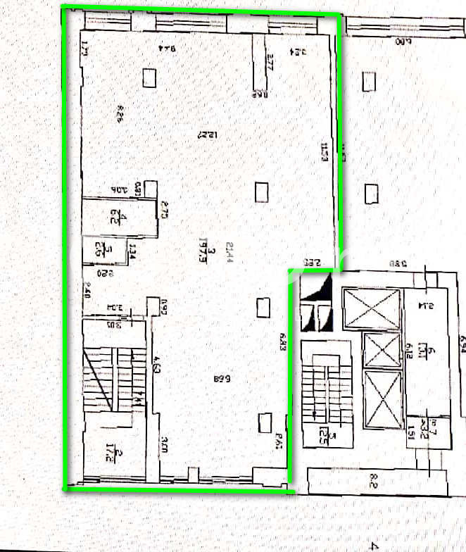 Планировка офиса 243.5 м², 2 этаж, ОСЗ «Торговое помещение Коломяжский проспект 15к1»